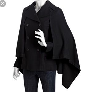 BCBGMAXAZRIA double breasted cape coat jacket